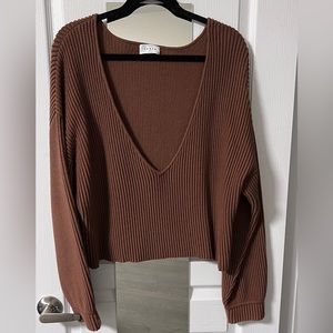Lunya chestnut reversible oversized ribbed sweater sz medium m preloved